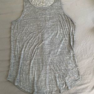 Loose fitting gray workout tank